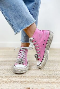 Ash High Top Pink Sneakers -Modern Women Wear Ash High Top Sneakers in Pink 2