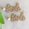 Bride Cursive Beaded Earrings