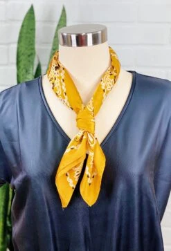 Charlee Bandana Neck Scarf In Gold