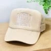 Charlie Southern: Mom Block Tan Trucker Hat