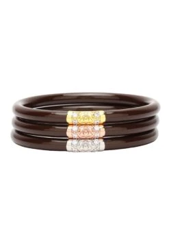 BUDHAGIRL Three Kings All Weather Bangles In Chocolate