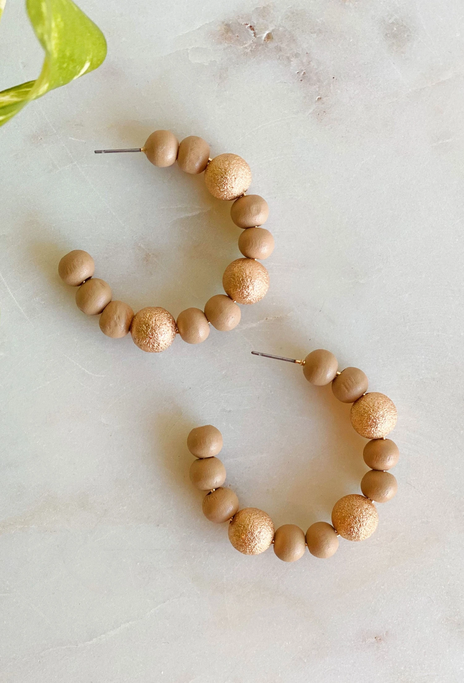 Ella Hoop Earrings In Nude 1 Ella Hoop Earrings In Nude