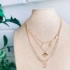 Gold Layered Crystal Pendant Necklace