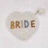 Heart Shape Bride Beaded Pouch