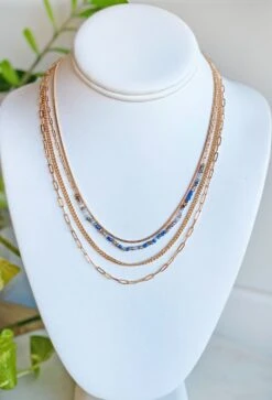 It Girl Layered Necklace In Blue