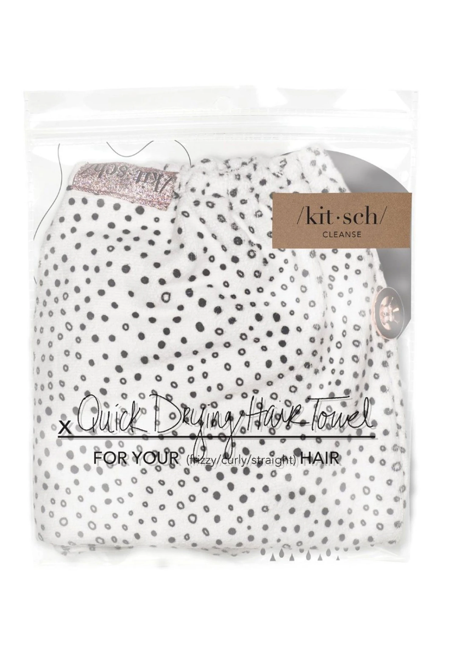 Kitsch Microfiber Hair Towel In Micro Dot 2 Kitsch Microfiber Hair Towel In Micro Dot - Image 2