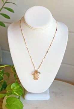 Mia Charm Necklace In Blush