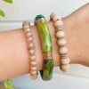 Nia Beaded Bracelet Set In Green