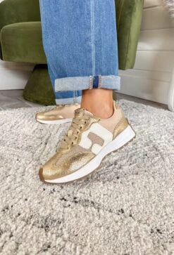 No Prob Gold Metallic Sneakers