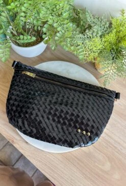 Pretty Simple Woven Westlyn Bum Bag In Black -Modern Women Wear PrettySimpleWovenWestlynBumBaginBlack1