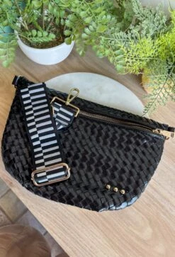 Pretty Simple Woven Westlyn Bum Bag In Black