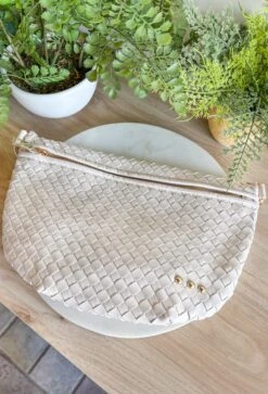 Pretty Simple Woven Westlyn Bum Bag In Cream -Modern Women Wear PrettySimpleWovenWestlynBumBaginCream1