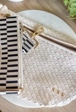 Pretty Simple Woven Westlyn Bum Bag In Cream -Modern Women Wear PrettySimpleWovenWestlynBumBaginCream4