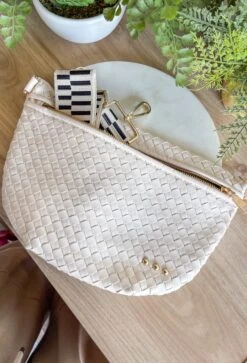 Pretty Simple Woven Westlyn Bum Bag In Cream -Modern Women Wear PrettySimpleWovenWestlynBumBaginCream5