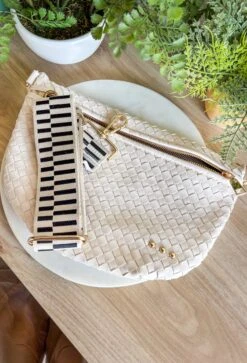 Pretty Simple Woven Westlyn Bum Bag In Cream