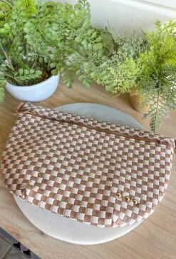 Pretty Simple Woven Westlyn Bum Bag In Woven Checkered Tan -Modern Women Wear PrettySimpleWovenWestlynBumBaginWovenCheckeredTan3