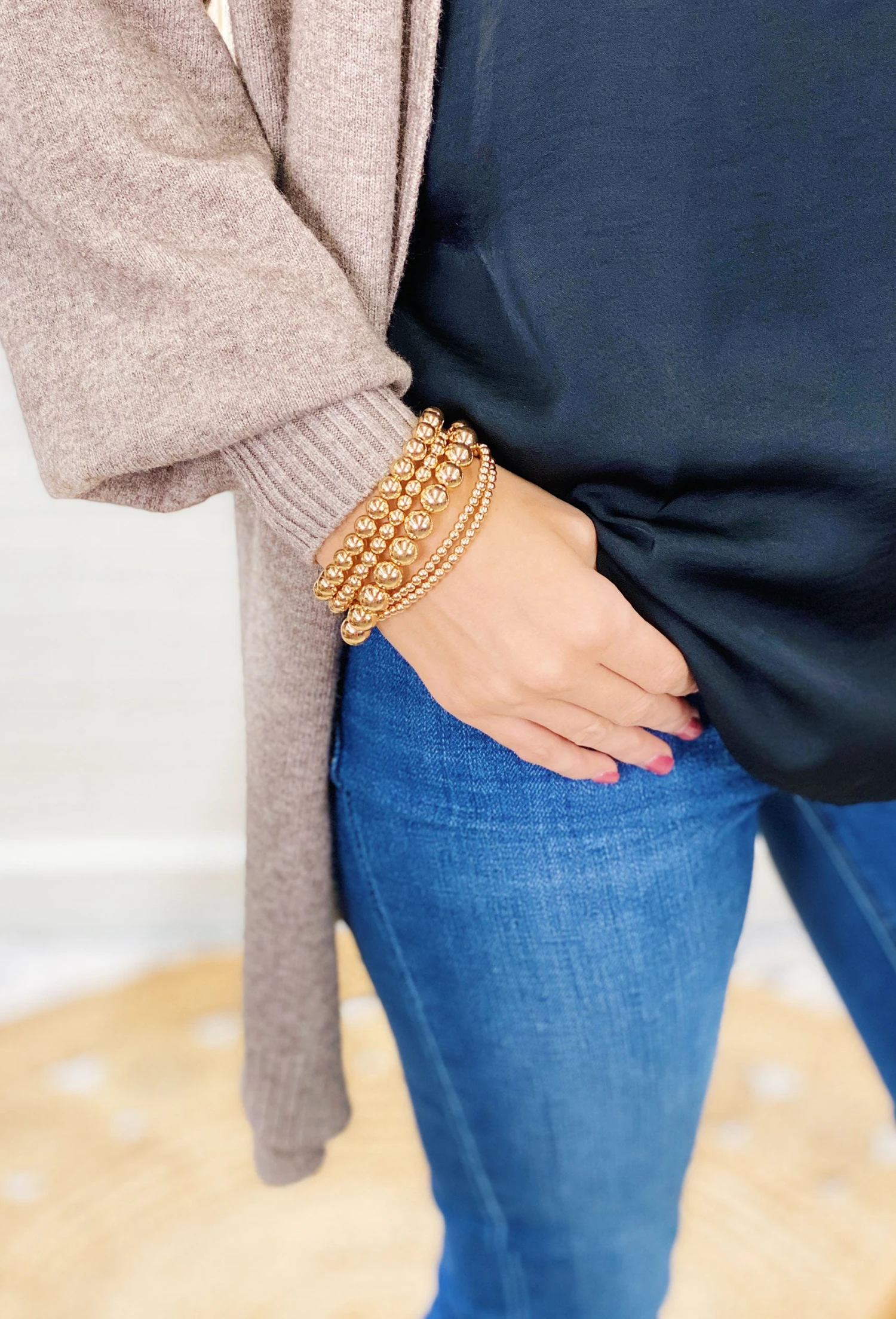 Stretchy Beaded Ball Bracelet Set 1 Stretchy Beaded Ball Bracelet Set