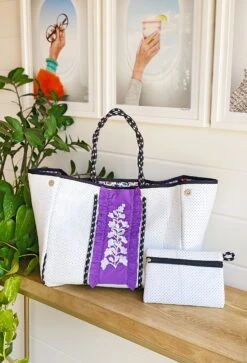The Marissa Neoprene Tote In Purple
