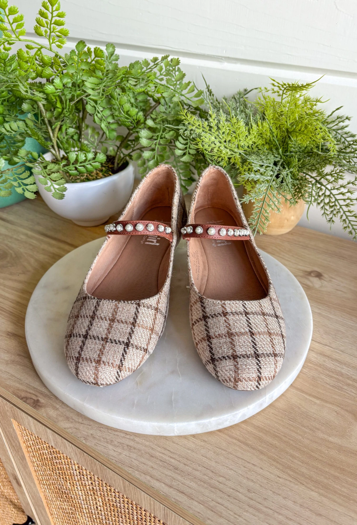 Tea Time Plaid Mary Jane Flat 1 Tea Time Plaid Mary Jane Flat