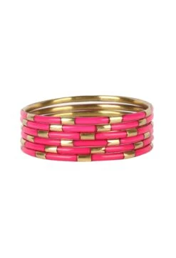 BUDHAGIRL Veda Bracelet Set In Pink