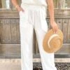 Be Cool Millie Linen Pants In Off White