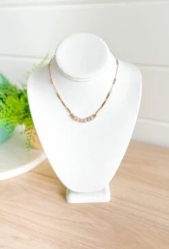 Take Some Time Necklace In Light Pink