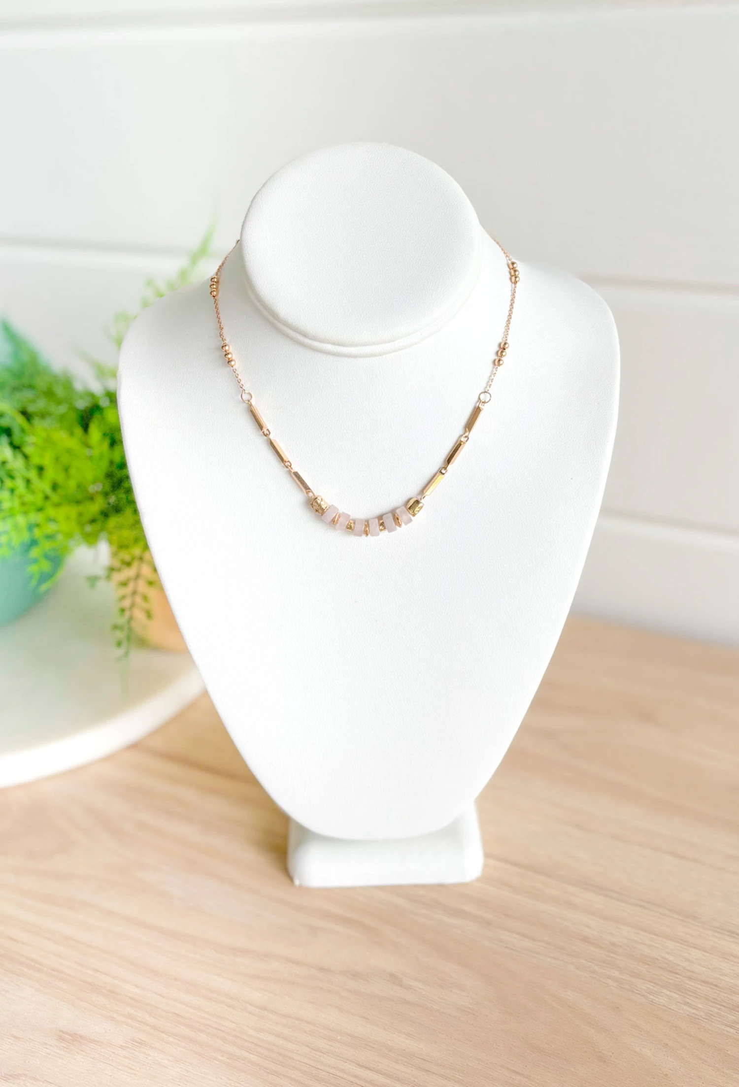 Take Some Time Necklace In Light Pink 1 Take Some Time Necklace In Light Pink