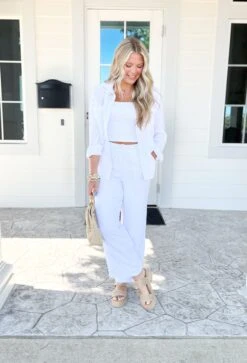 Z SUPPLY Bondi Gauze Pant In White -Modern Women Wear WEB z supply bondi gauze pant in white 2