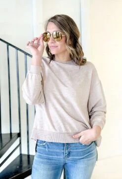 Z SUPPLY Modern Weekender In Heather Latte -Modern Women Wear WEB z supply modern weekender in heather latte