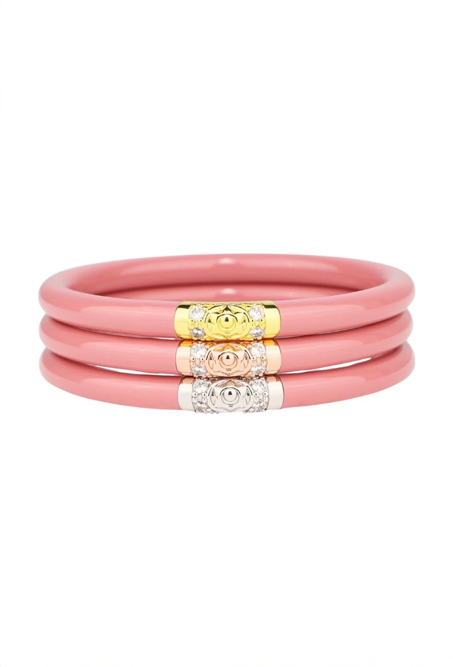BUDHAGIRL Three Kings All Weather Bangles In Blush