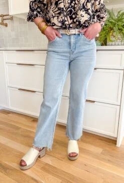 Aileeah Light Wash Slim Wide Jean By Vervet