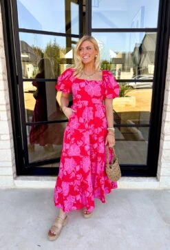 Awaiting Love Floral Midi Dress