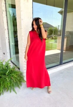 Distant Memory Midi Dress In Red -Modern Women Wear WEB DistantMemoryMidiDressinRed4