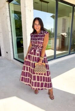 Fair & Square Midi Dress In Wine -Modern Women Wear WEB Fair SquareMidiDressinWine9