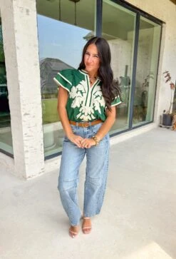 Give Me A Sign Top In Pine -Modern Women Wear WEB GiveMeASignTopinPine7