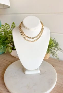 Gold Double Chain Link Necklace