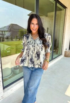 Just Pretend Top In Navy -Modern Women Wear WEB JustPretendTopinNavy1