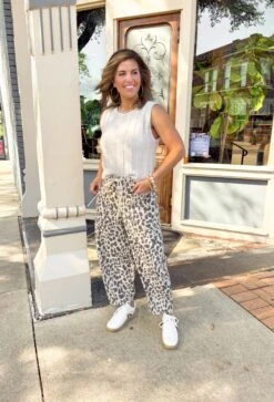 Kasey Leopard Barrel Pants 7 Kasey Leopard Barrel Pants -Modern Women Wear WEB KaseyLeopardBarrelPants2