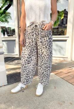 Kasey Leopard Barrel Pants