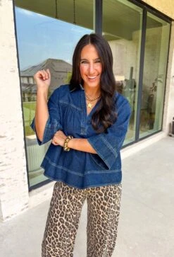 Looking Ahead Denim Top