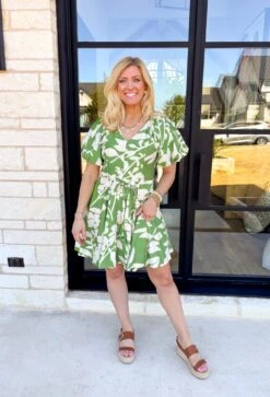 Love The Game Floral Dress In Green