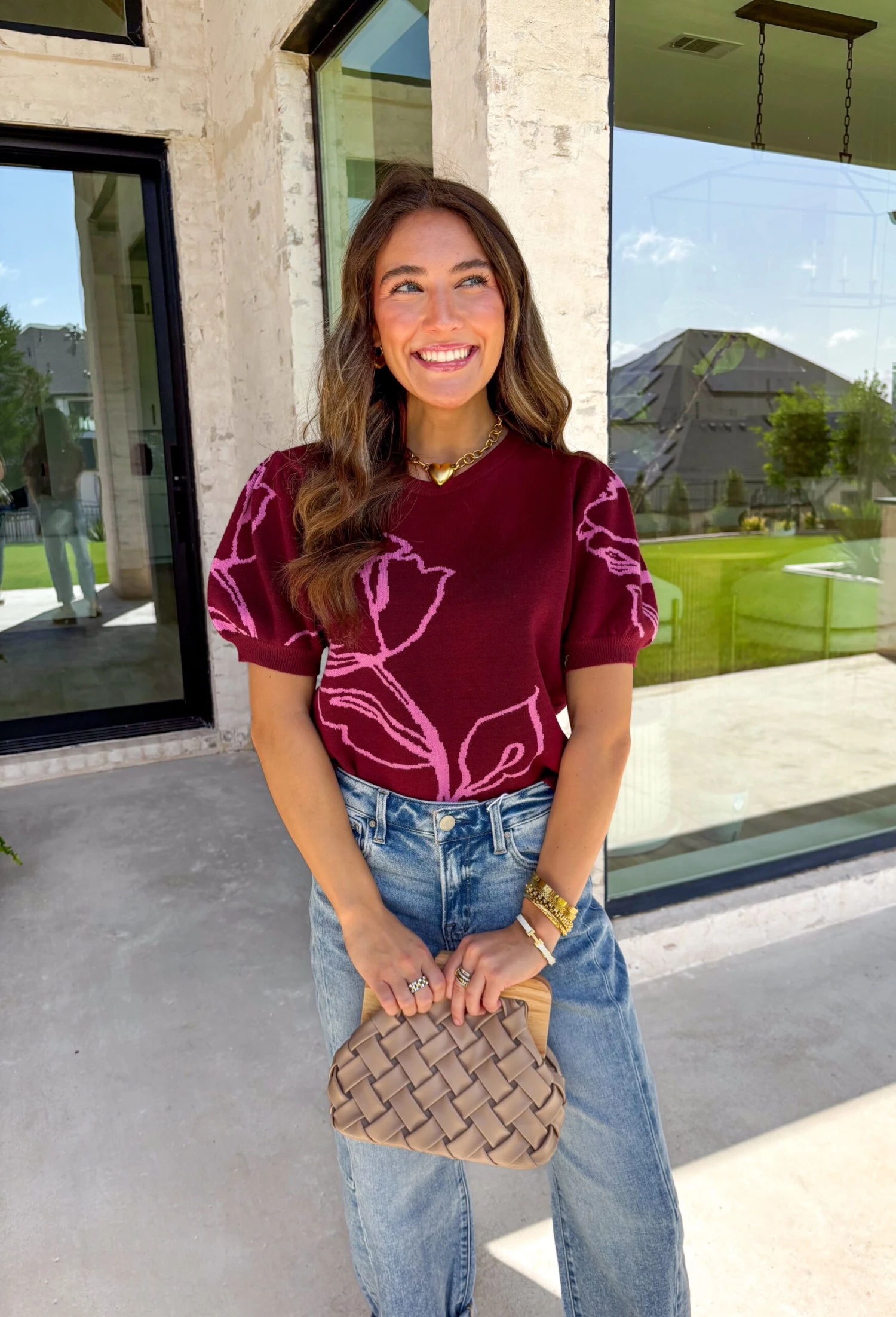 Miley Floral Short Sleeve Sweater 4 Miley Floral Short Sleeve Sweater - Image 4