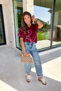 Miley Floral Short Sleeve Sweater 11 Miley Floral Short Sleeve Sweater -Modern Women Wear WEB MileyFloralShortSleeveSweater7