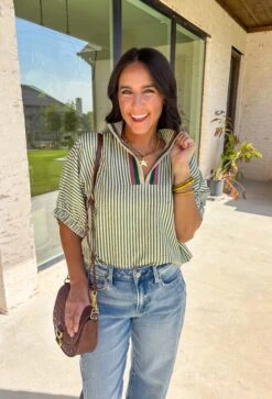 On The Same Page Top In Olive