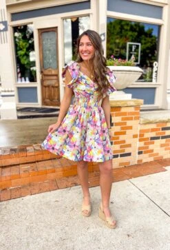 Paris Nights Floral Dress