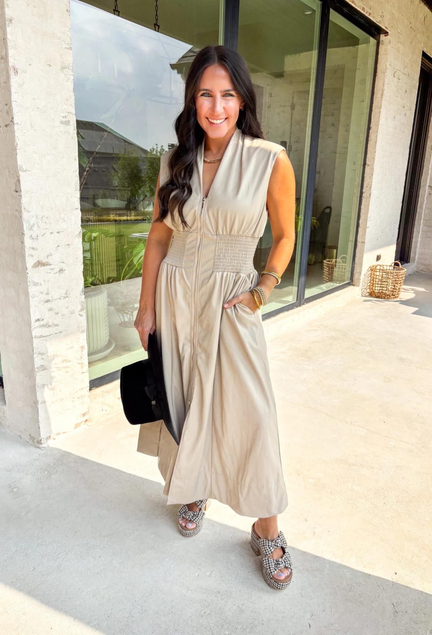 Think On It Midi Dress In Faux Leather 4 Think On It Midi Dress In Faux Leather - Image 4