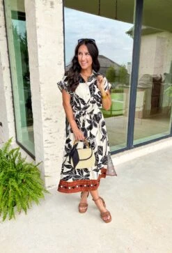 Tropical Whispers Midi Dress