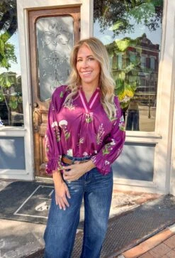 Vineyard Brunch Floral Top