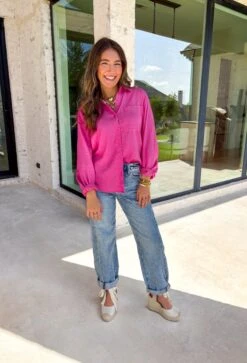 Z SUPPLY Alfie Button Up Top In Island Pink -Modern Women Wear WEB ZSupplyAlfieButtonUpTopinIslandPink7