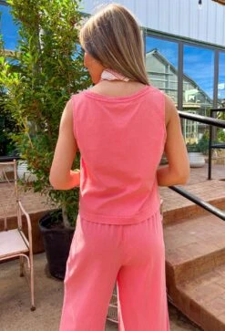 Z SUPPLY Sloane V-Neck Tank In Sunset Pink -Modern Women Wear ZSUPPLYSloaneV NeckTankinSunsetPink1
